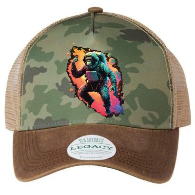 Space Chimp Monkey Astronaut Cosmonaut Cool Graphic Gift Legacy Tie Dye Trucker Hat
