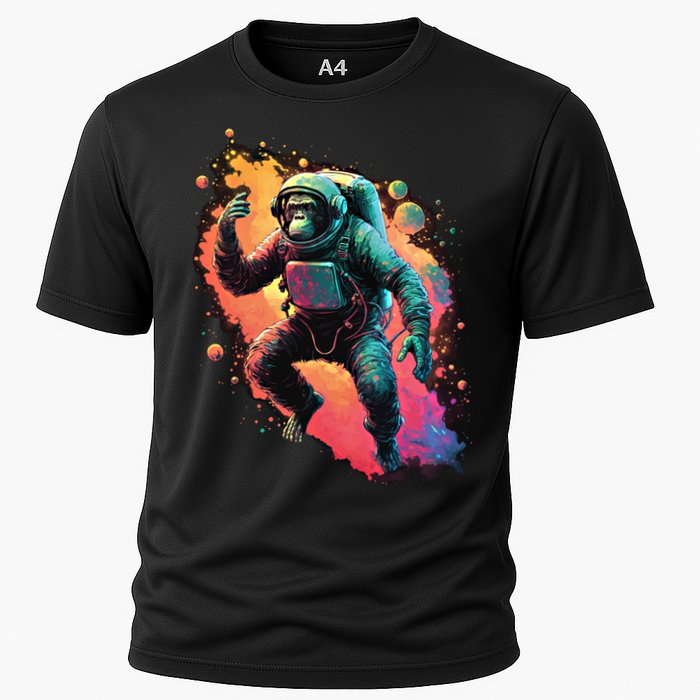 Space Chimp Monkey Astronaut Cosmonaut Cool Graphic Gift Performance Shirt