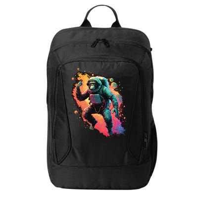Space Chimp Monkey Astronaut Cosmonaut Cool Graphic Gift City Backpack