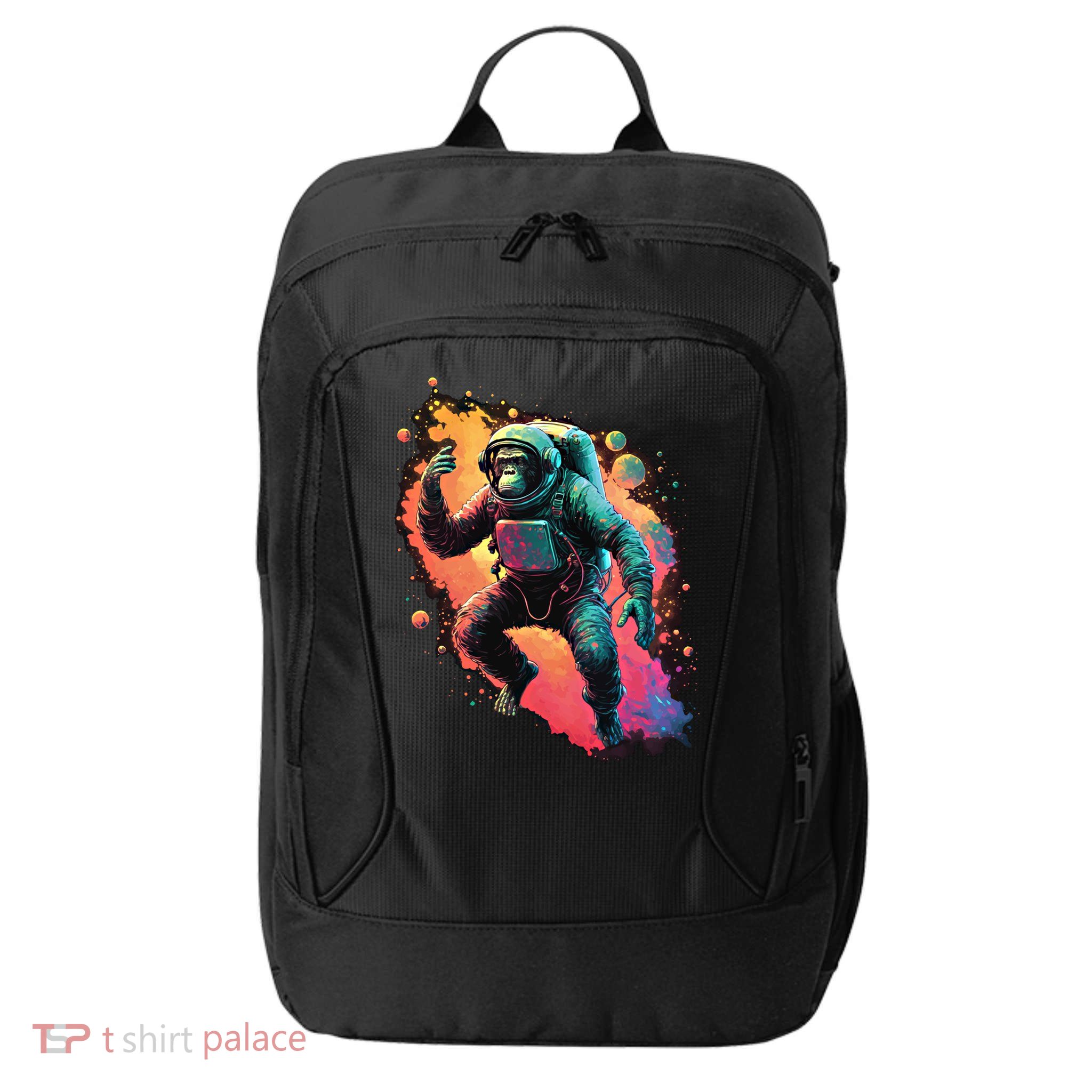 Space Chimp Monkey Astronaut Cosmonaut Cool Graphic Gift City Backpack