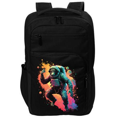 Space Chimp Monkey Astronaut Cosmonaut Cool Graphic Gift Impact Tech Backpack