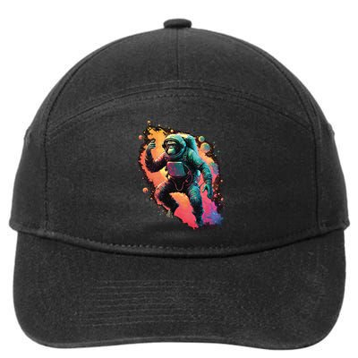 Space Chimp Monkey Astronaut Cosmonaut Cool Graphic Gift 7-Panel Snapback Hat