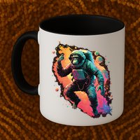 Space Chimp Monkey Astronaut Cosmonaut Cool Graphic Gift Mug