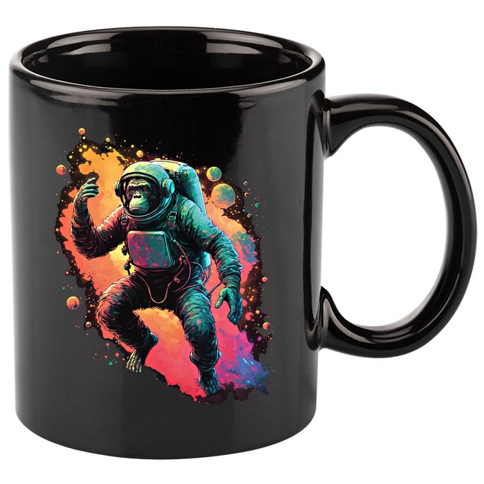 Space Chimp Monkey Astronaut Cosmonaut Cool Graphic Gift 11oz C Handle Ceramic Mug