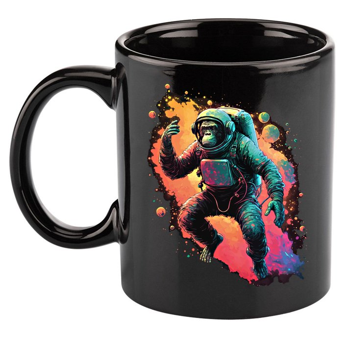 Space Chimp Monkey Astronaut Cosmonaut Cool Graphic Gift 11oz C Handle Ceramic Mug