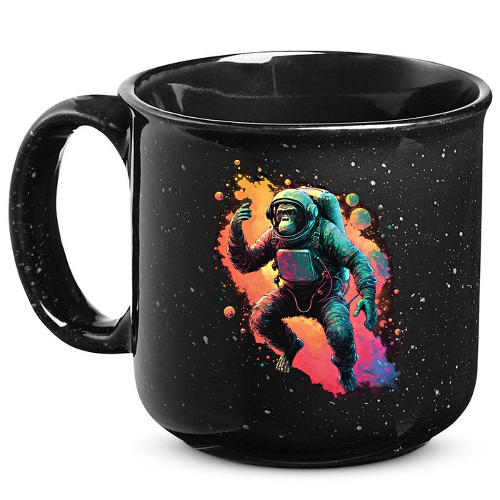 Space Chimp Monkey Astronaut Cosmonaut Cool Graphic Gift 15oz Campfire Ceramic Mug