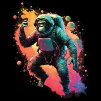 Space Chimp Monkey Astronaut Cosmonaut Cool Graphic Gift Drawstring Bag