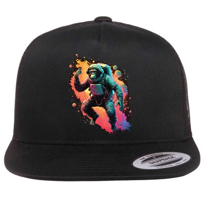 Space Chimp Monkey Astronaut Cosmonaut Cool Graphic Gift Flatbill Hat