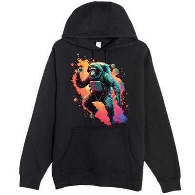 Space Chimp Monkey Astronaut Cosmonaut Cool Graphic Gift Premium Pullover Hoodie