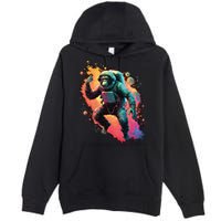 Space Chimp Monkey Astronaut Cosmonaut Cool Graphic Gift Premium Pullover Hoodie