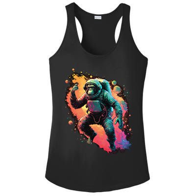 Space Chimp Monkey Astronaut Cosmonaut Cool Graphic Gift Ladies PosiCharge Competitor Racerback Tank