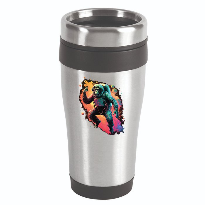 Space Chimp Monkey Astronaut Cosmonaut Cool Graphic Gift 16oz Travel Tumbler