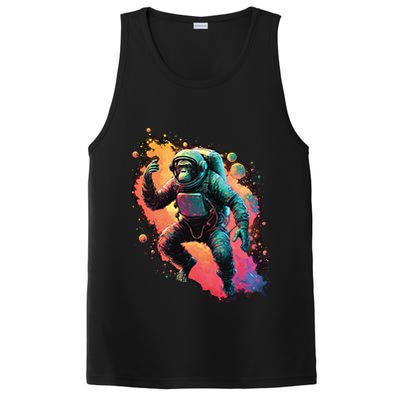 Space Chimp Monkey Astronaut Cosmonaut Cool Graphic Gift PosiCharge Competitor Tank