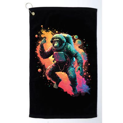 Space Chimp Monkey Astronaut Cosmonaut Cool Graphic Gift Golf Towel
