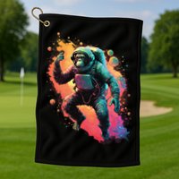 Space Chimp Monkey Astronaut Cosmonaut Cool Graphic Gift Golf Towel