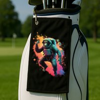 Space Chimp Monkey Astronaut Cosmonaut Cool Graphic Gift Golf Towel