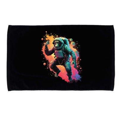 Space Chimp Monkey Astronaut Cosmonaut Cool Graphic Gift Microfiber Hand Towel