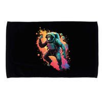 Space Chimp Monkey Astronaut Cosmonaut Cool Graphic Gift Microfiber Hand Towel