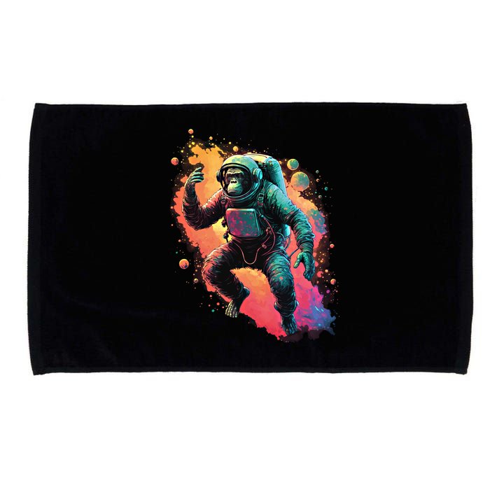Space Chimp Monkey Astronaut Cosmonaut Cool Graphic Gift Microfiber Hand Towel