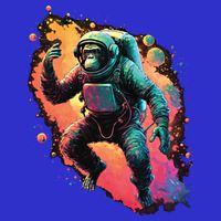 Space Chimp Monkey Astronaut Cosmonaut Cool Graphic Gift Button