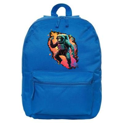 Space Chimp Monkey Astronaut Cosmonaut Cool Graphic Gift 16 in Basic Backpack