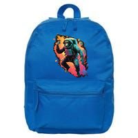 Space Chimp Monkey Astronaut Cosmonaut Cool Graphic Gift 16 in Basic Backpack