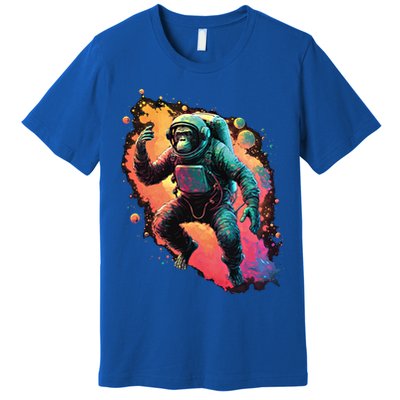 Space Chimp Monkey Astronaut Cosmonaut Cool Graphic Gift Premium T-Shirt