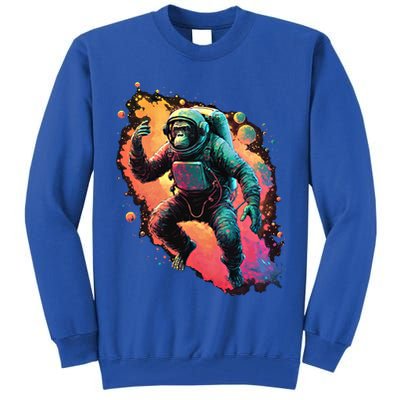 Space Chimp Monkey Astronaut Cosmonaut Cool Graphic Gift Tall Sweatshirt