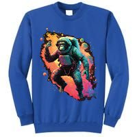 Space Chimp Monkey Astronaut Cosmonaut Cool Graphic Gift Tall Sweatshirt