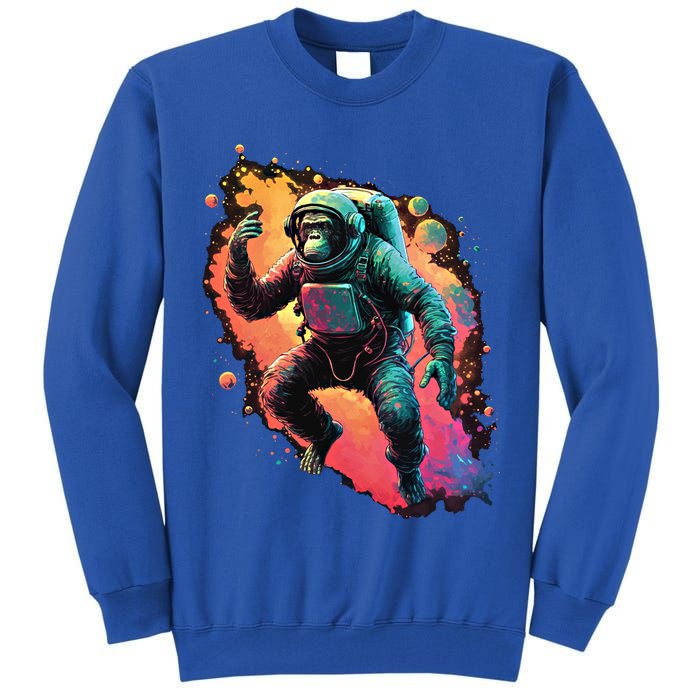 Space Chimp Monkey Astronaut Cosmonaut Cool Graphic Gift Tall Sweatshirt