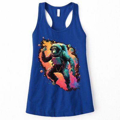 Space Chimp Monkey Astronaut Cosmonaut Cool Graphic Gift Womens Tank Top