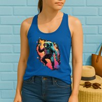 Space Chimp Monkey Astronaut Cosmonaut Cool Graphic Gift Womens Tank Top