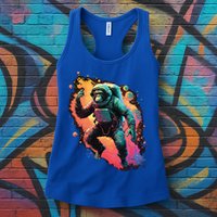 Space Chimp Monkey Astronaut Cosmonaut Cool Graphic Gift Womens Tank Top