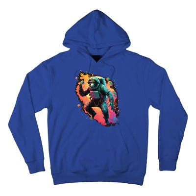 Space Chimp Monkey Astronaut Cosmonaut Cool Graphic Gift Tall Hoodie