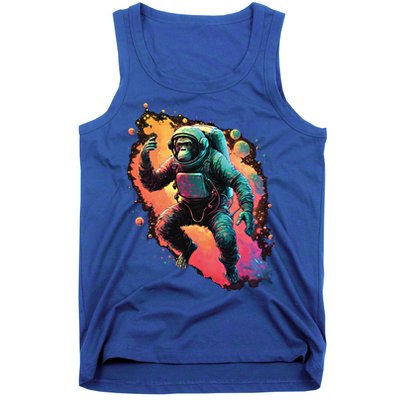 Space Chimp Monkey Astronaut Cosmonaut Cool Graphic Gift Tank Top