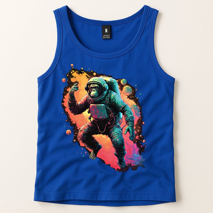 Space Chimp Monkey Astronaut Cosmonaut Cool Graphic Gift Tank Top