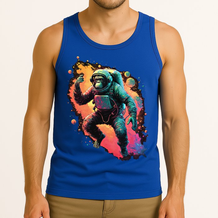 Space Chimp Monkey Astronaut Cosmonaut Cool Graphic Gift Tank Top