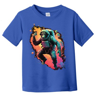 Space Chimp Monkey Astronaut Cosmonaut Cool Graphic Gift Toddler T-Shirt