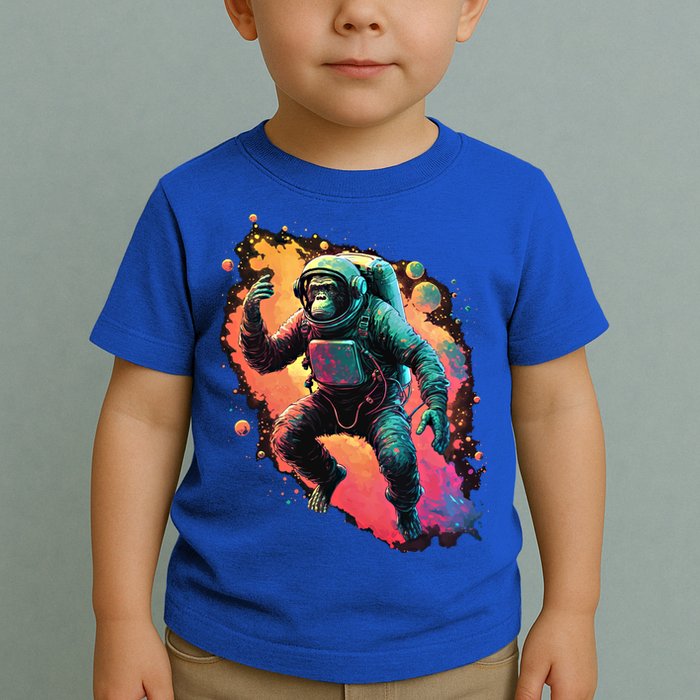 Space Chimp Monkey Astronaut Cosmonaut Cool Graphic Gift Toddler T-Shirt