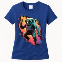 Space Chimp Monkey Astronaut Cosmonaut Cool Graphic Gift Womens T-Shirt