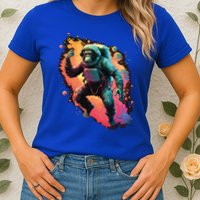 Space Chimp Monkey Astronaut Cosmonaut Cool Graphic Gift Womens T-Shirt