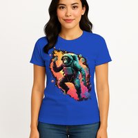 Space Chimp Monkey Astronaut Cosmonaut Cool Graphic Gift Womens T-Shirt