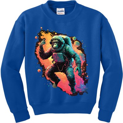 Space Chimp Monkey Astronaut Cosmonaut Cool Graphic Gift Kids Sweatshirt