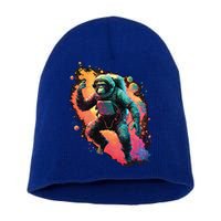 Space Chimp Monkey Astronaut Cosmonaut Cool Graphic Gift Short Acrylic Beanie