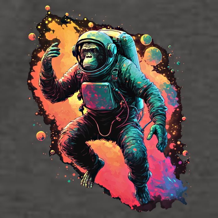Space Chimp Monkey Astronaut Cosmonaut Cool Graphic Gift Vector Backpack