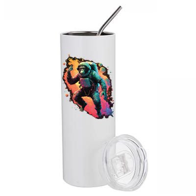 Space Chimp Monkey Astronaut Cosmonaut Cool Graphic Gift Stainless Steel Tumbler