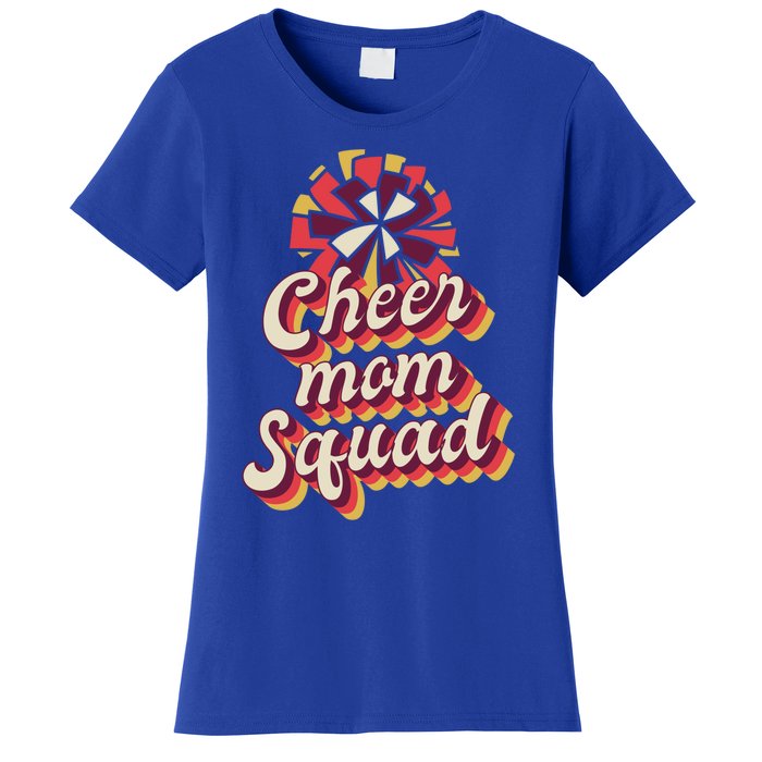 S Cheer Mom Squad Gift Pom Pom Retro Cheerleader Funny Gift Women's T-Shirt