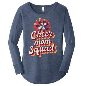 S Cheer Mom Squad Gift Pom Pom Retro Cheerleader Funny Gift Women's Perfect Tri Tunic Long Sleeve Shirt