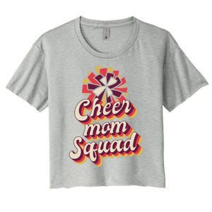 S Cheer Mom Squad Gift Pom Pom Retro Cheerleader Funny Gift Women's Crop Top Tee