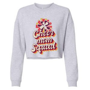 S Cheer Mom Squad Gift Pom Pom Retro Cheerleader Funny Gift Cropped Pullover Crew